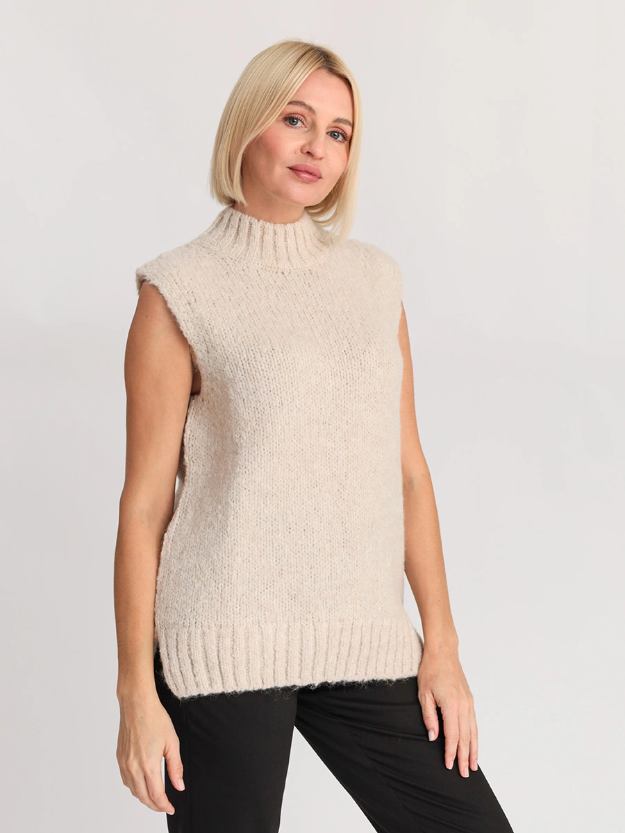 Джемпер без рукавов из смесовой шерсти